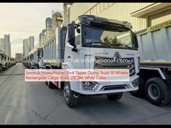 Sinotruk Howo/Hohan 6×4 Carrinho de descarga de despejo 10 rodas Corpo de carga retangular 20CBM Cor Branca