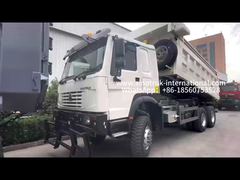 SINOTRUK 371HP   6 × 6  Camião basculante HOWO RHD Branco 19-20CBM Elevação frontal Totalmente tracionado, com lona