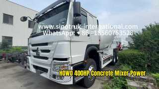 Poder do caminhão 400HP do misturador concreto de SINOTRUK HOWO 6x4