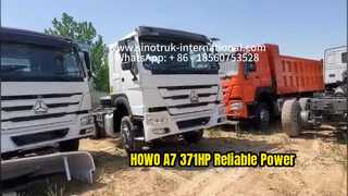 Revisão usada do caminhão trator HOWO A7 6x4 371HP de potência resistente